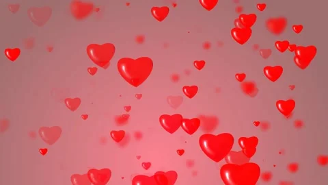 Loop able Flying Heart Valentines Day Background Stock Footage 165830897