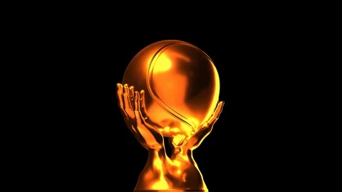 Loop-able gold tennis cup with alpha channel Stock Footage 99039185