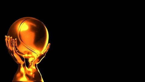 Loop-able gold tennis cup with alpha channel Video stock 99039429