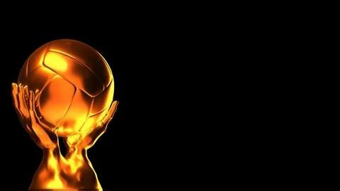 Loop-able gold volleyball cup with alpha channel Stock Footage 99272885