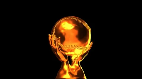Loop-able golden baseball cup with alpha channel Stock Footage 99895461