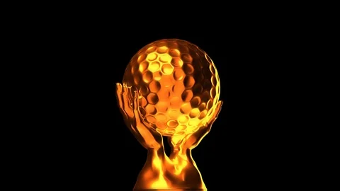 Loop-able golden golf cup with alpha channel Stock Footage 99949015