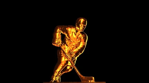 Loop-able golden Hockey cup with alpha channel Stock Footage 100743770