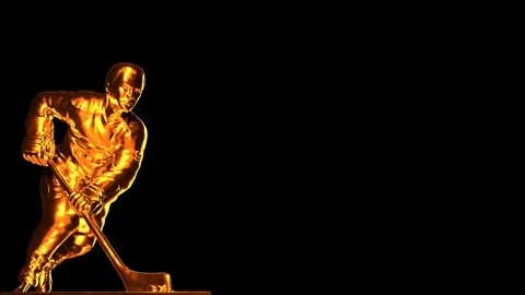 Loop-able golden Hockey cup with alpha channel Stock Footage 100744054
