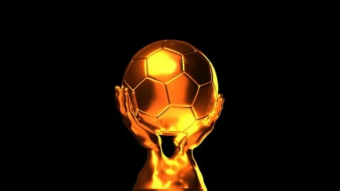 Loop-able golden soccer cup with alpha channel Stock Footage 98933196