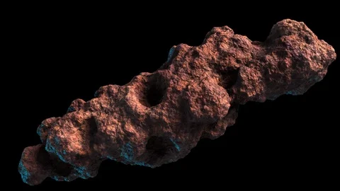 Loop-able rotating asteroid with Alpha channel Stock Footage 126086583