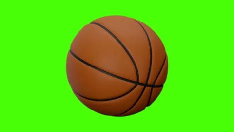Loop-able rotating basket ball on green screen 3d rendering Stock Footage 221850163