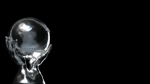 Loop-able silver baseball cup with alpha channel Stock Footage 99895611