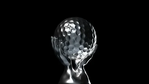 Loop-able silver golf cup with alpha channel Stock-Footage 99949081