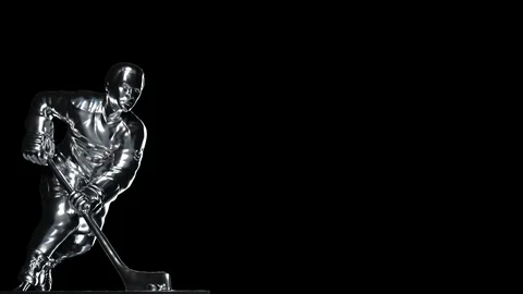 Loop-able Silver Hockey cup with alpha channel Video stock 100743954