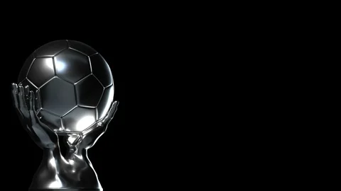 Loop-able silver soccer cup with alpha channel Stock Footage 98932953