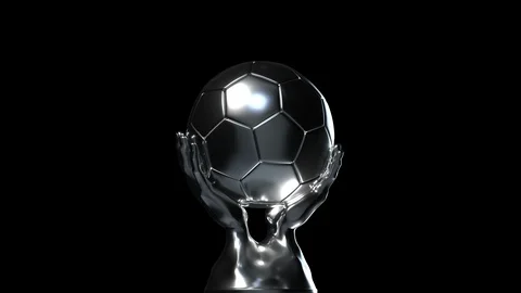 Loop-able silver soccer cup with alpha channel Stock Footage 98933323