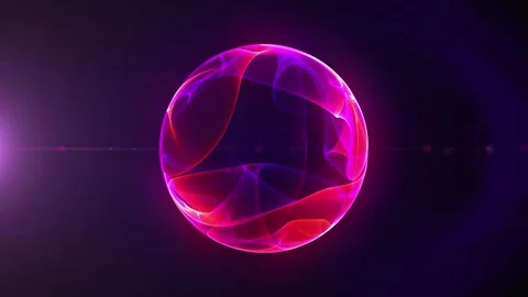 Loop abstract alien digital sphere consisting wavy gradient shapes orb lines Video stock 272173561