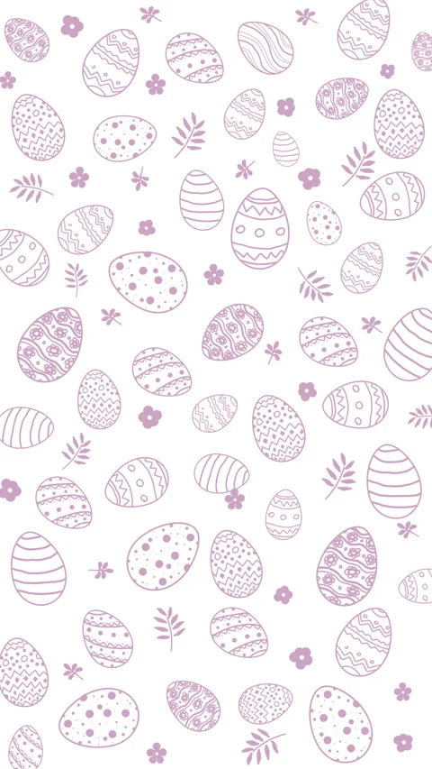 Loop abstract animation easter egg with hand draw pattern. Pink colored Stock Footage 302310213