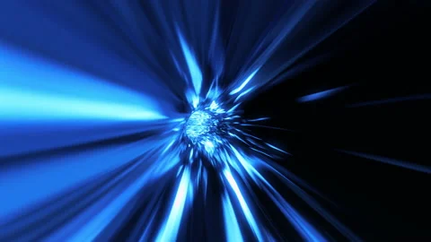 Loop abstract blue speed shine ray in tunnel Stock Footage 220129830