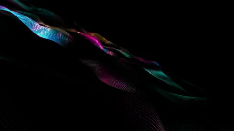 Loop abstract blurred colorful digital wave pattern background Video stock 260906470