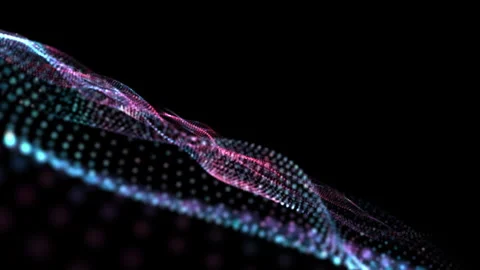 Loop abstract blurred colorful digital wave pattern background Stock Footage 263036398