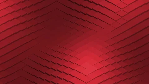 Loop of abstract deep red isometric 3D paper dunes 库存影片 344789943