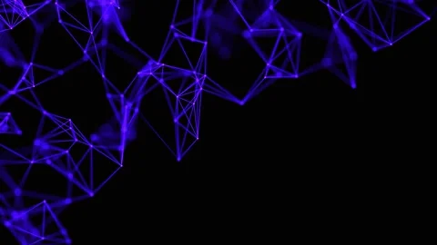 Loop abstract digital plexus background of blue purple gradient shining lines 스톡 동영상 285521406