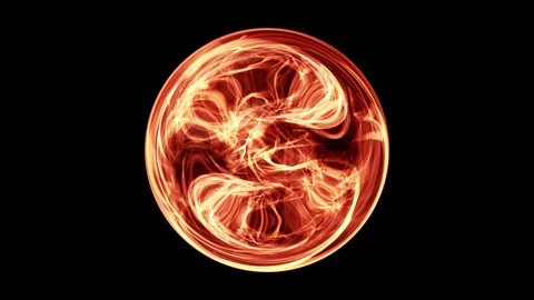 Loop Abstract fire plasma energy sphere isolated alpha channel Stock Footage 133867328
