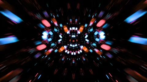 Loop abstract glow orange gold kaleidoscope Stock Footage 264577364
