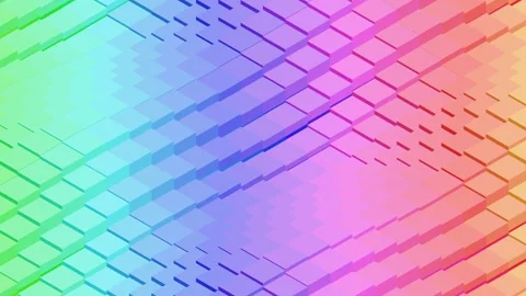 Loop Abstract Isometric Rainbow Cubes Background Stock-Footage 344735158