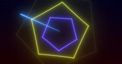 Loop Abstract motion graphics background Animation. yellow blue pentagon sh.. Stock Footage 224672592