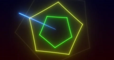 Loop Abstract motion graphics background Animation. Green yellow pentagon s.. 스톡 동영상 224672969