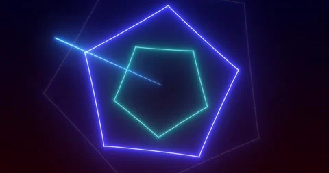 Loop Abstract motion graphics background Animation. Blue pentagon shape neo.. Vídeos de archivo 224673085