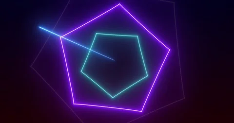 Loop Abstract motion graphics background Animation. Purple Neon Blue pentag.. Vídeos de archivo 224673475