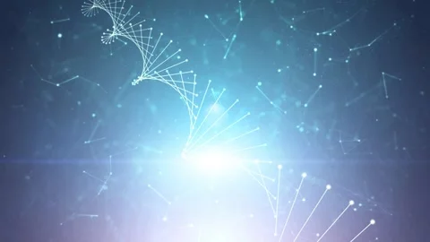Loop abstract shining dna chain network animation Stock Footage 333215355