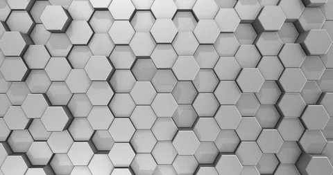 Loop Abstract White Hexagon Honeycomb Background Stock Footage 115132905