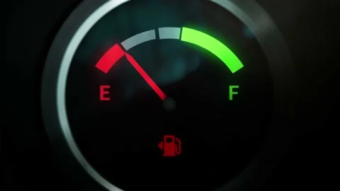 Loop Analog Fuel Gauge Colored Red And Green Stock Footage 131073323