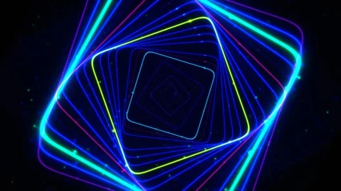 Loop Animated Colorful Neon Lines Stock Footage 276497262