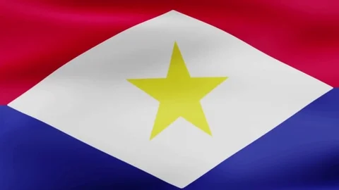Loop animated flag of Saba Stock Footage