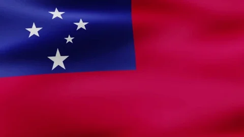 Loop animated flag of Samoa Stock Footage