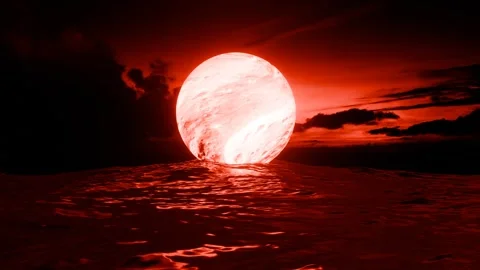 Loop Animated Ocean with Moon Stock Footage 276497255