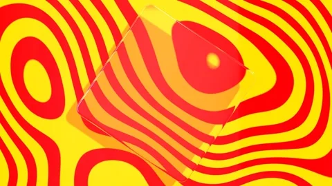 Loop animated red and yellow abstract background with a square shaped object Stock Footage 276494252