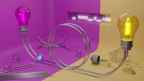 Loop Animation of 3D Glass Ball Rotating on Metal Wire Ramp Stock Footage 150932836