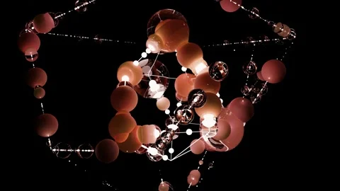 Loop animation of  3d rendering close up of Geometric connected line and dots Stock Footage 168985441