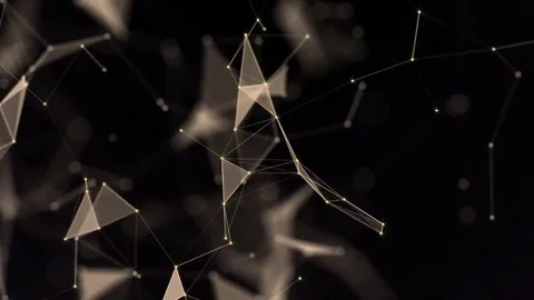 Loop Animation. Abstract geometric background with moving lines, dots and Stock Footage 81056217