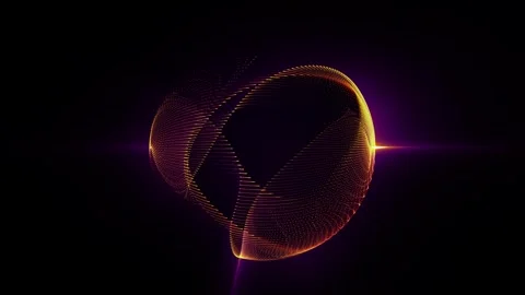 Loop animation of abstract golden sphere made of shiny particles Stock Footage 265735631