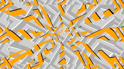 Loop animation of abstract shapes and patterns with grey and orange colors Stock Footage 333769893