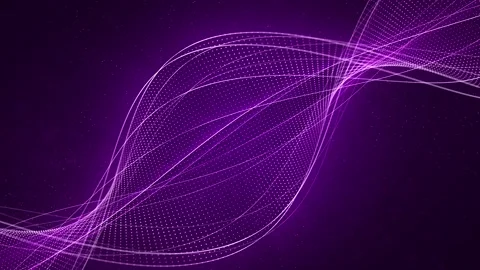 Loop animation of abstract transparent structure made of bright purple particles Stock Footage 265000768