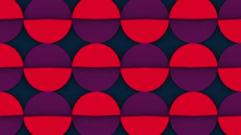 Loop animation with alternating red and purple geometric sectors. 3d rendering Stock Footage 305445228