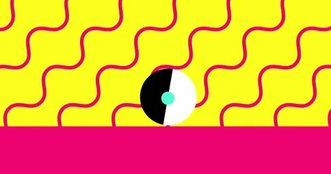 Loop animation of ball that climbing up stairs. Loop bright geometric animation Stock Footage 269222525