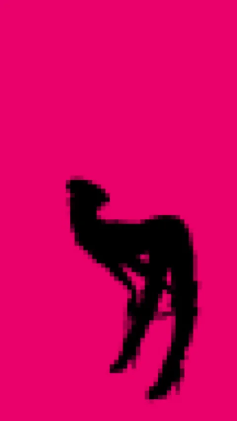 Loop animation. Black female silhouette bends over Stock Footage 324684544