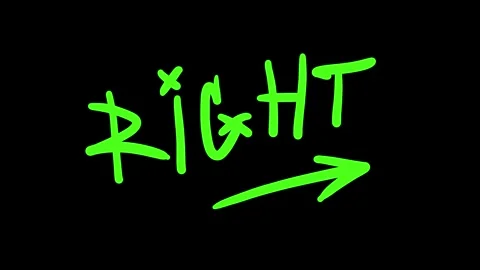 Loop animation. Black, white, green pink arrow, purple text Right Stock Footage 333272221