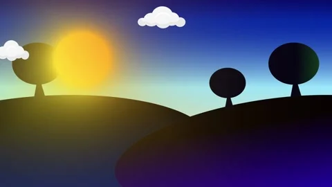 Loop animation of a bright Sunrise  blue sky with clouds Stockbeeldmateriaal 156868842