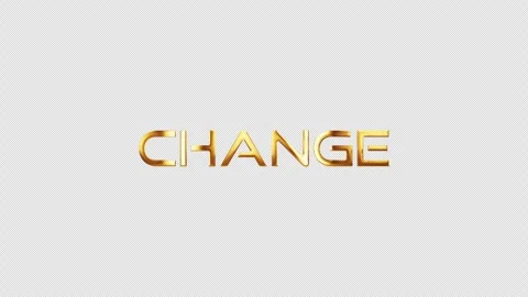 Loop animation of CHANGE golden text shine light motion Stock Footage 266131766